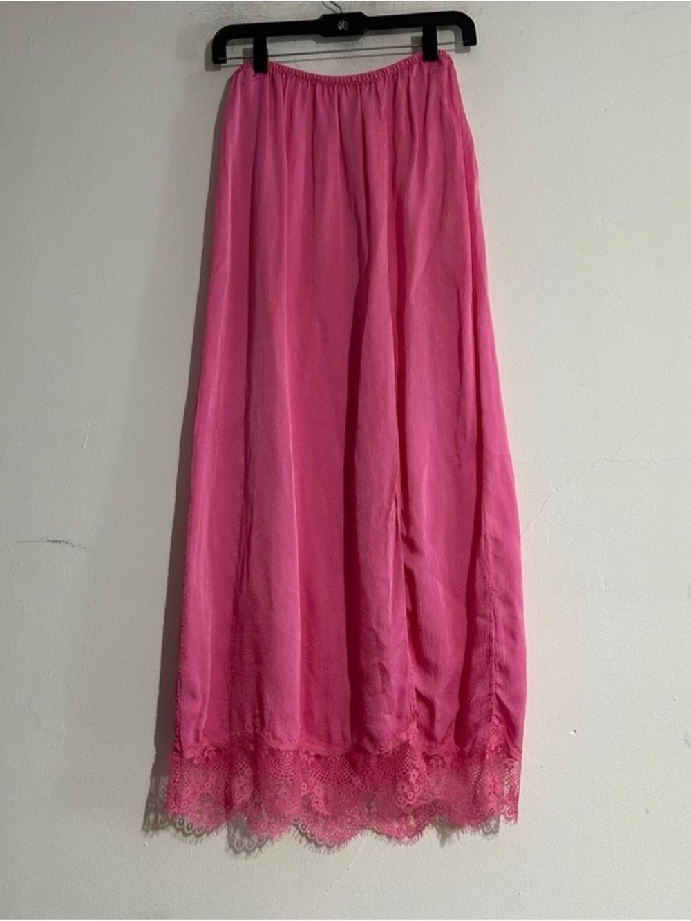 aerie Hot Pink Lace-Hem Maxi Skirt